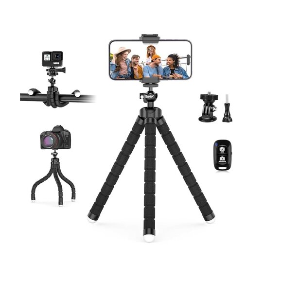 NEW UBeesize Flexible Mini Phone Tripod, Portable Adjustable Camera Stand Holder - Picture 1 of 13